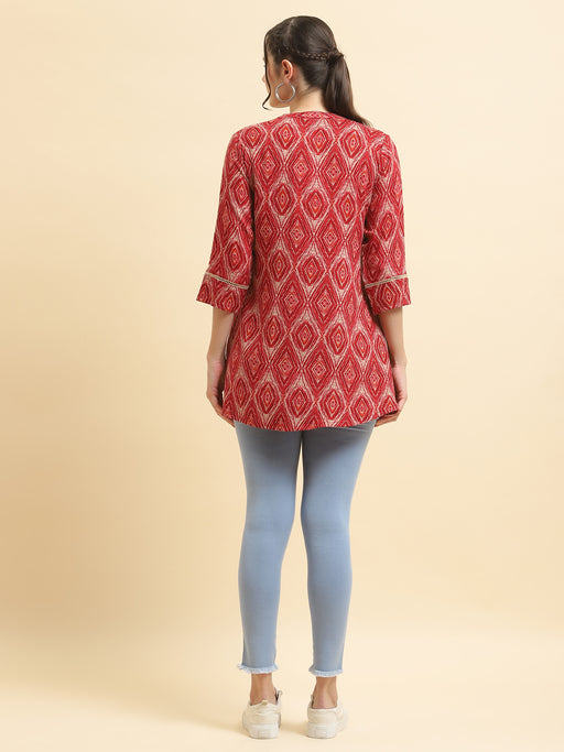 Grey Rayon Floral Print Kurti with Denim Jacket | TIPS&TOPS-HG-02 |  Cilory.com